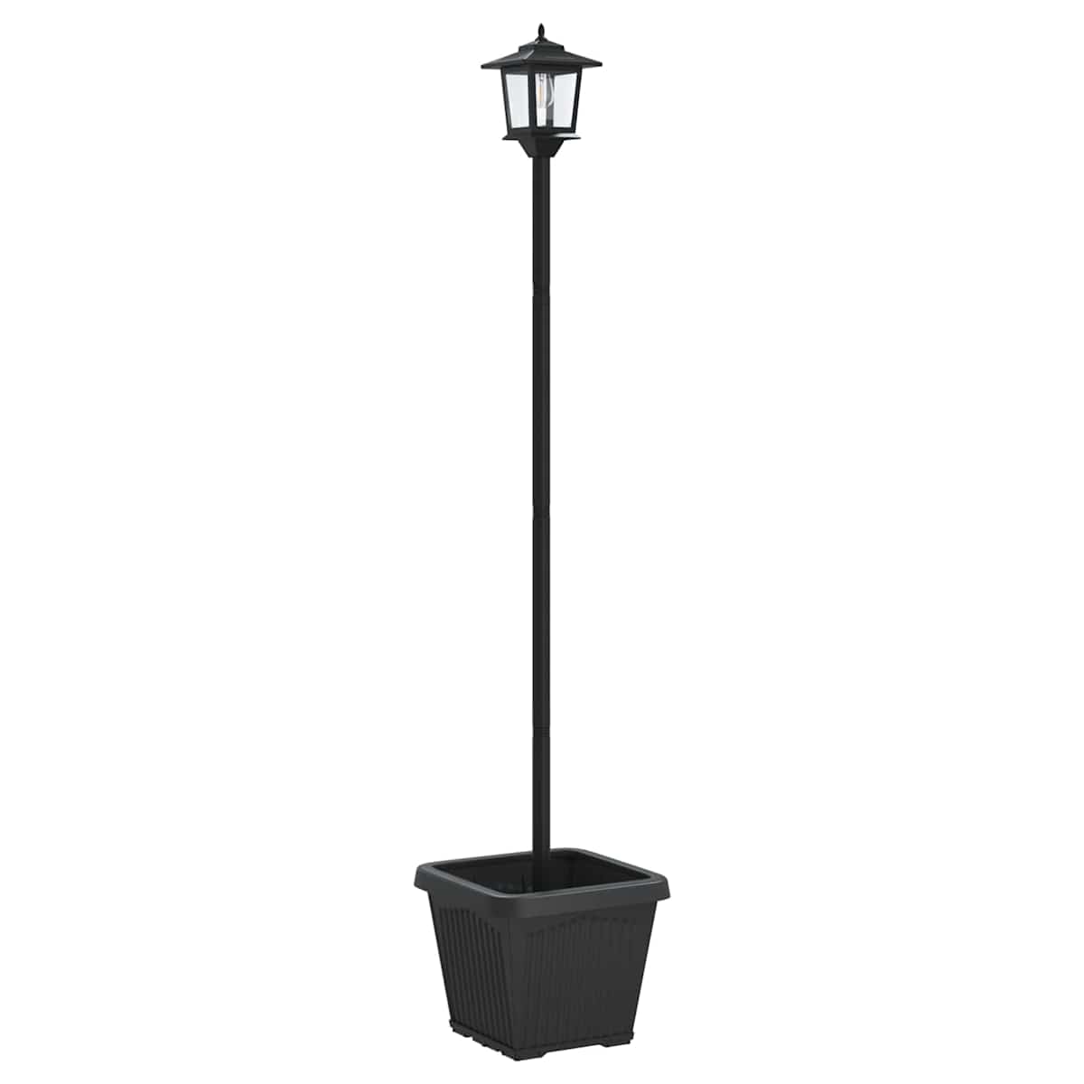Solarlampe med plantekasse with LED Bulb Sort 32 x 32 x 158 cm - Billede 5