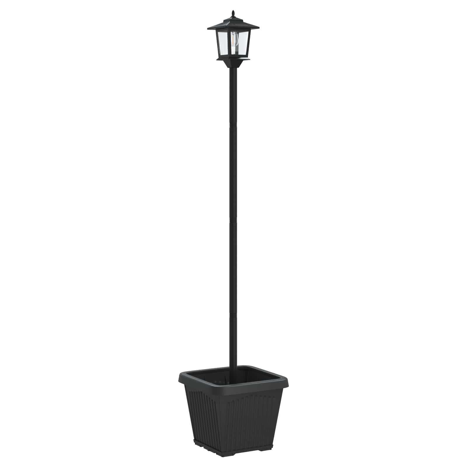 Solarlantaarnpaal met plantenbak warm wit 32 x 32 x 158 cm image 5