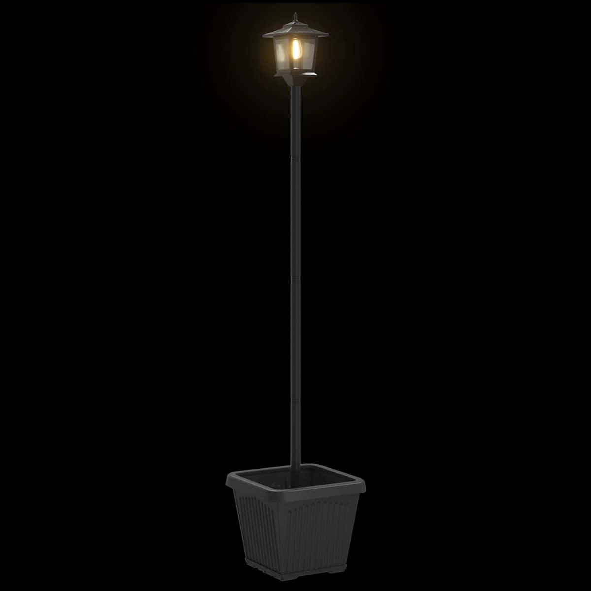 Solarlampe med plantekasse with LED Bulb Sort 32 x 32 x 158 cm - Billede 8