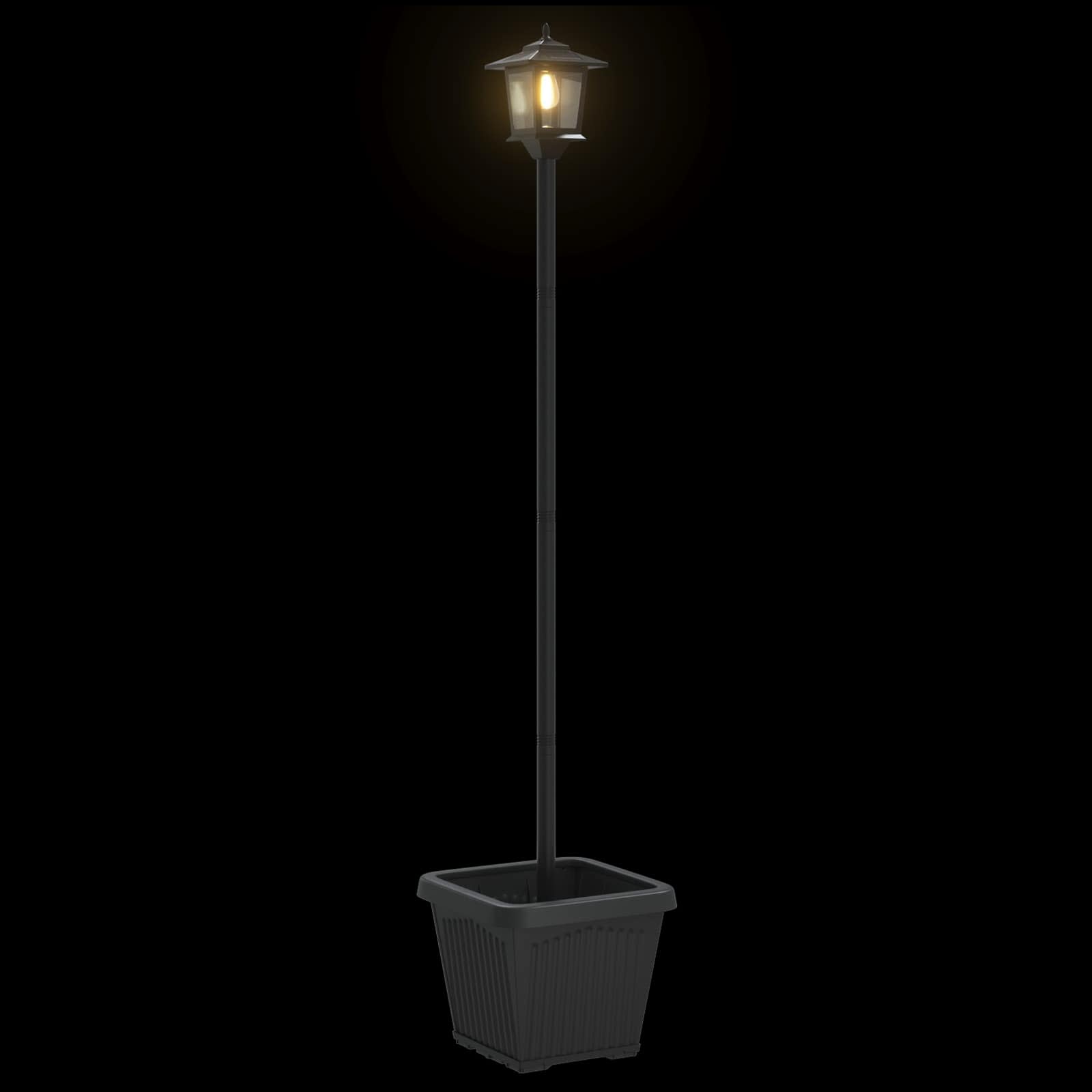 Solarlantaarnpaal met plantenbak warm wit 32 x 32 x 158 cm image 8