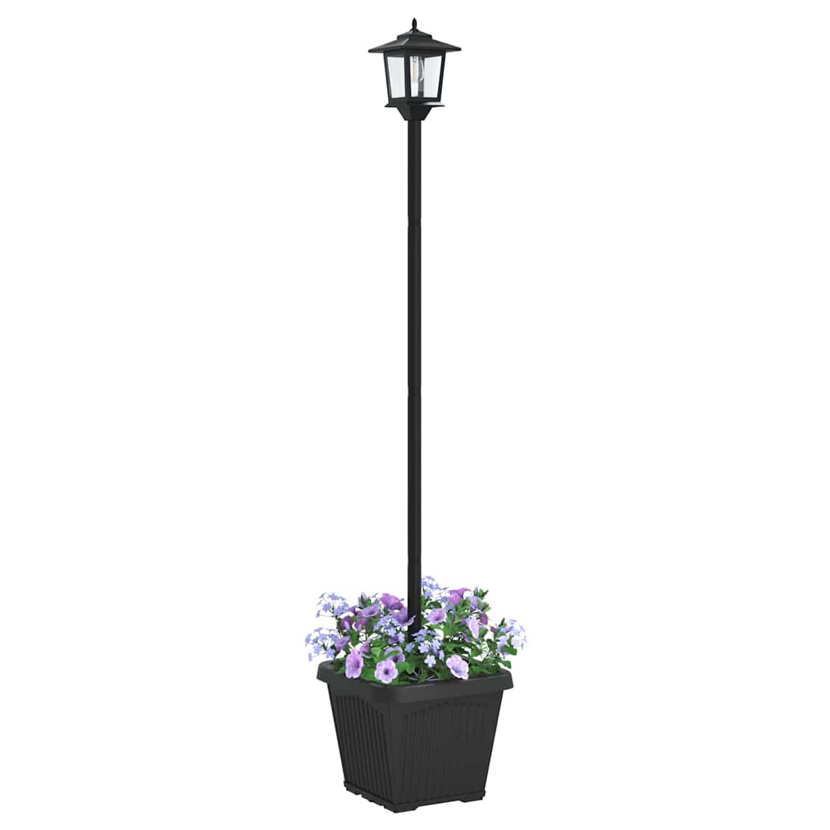 Solarlampe med plantekasse with LED Bulb Sort 32 x 32 x 158 cm - Billede 3