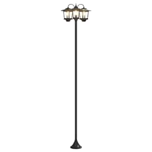 vidaXL 3-Pealine Lamp Post Must 16 x 16 x 187 cm Alumiinium ja ABS