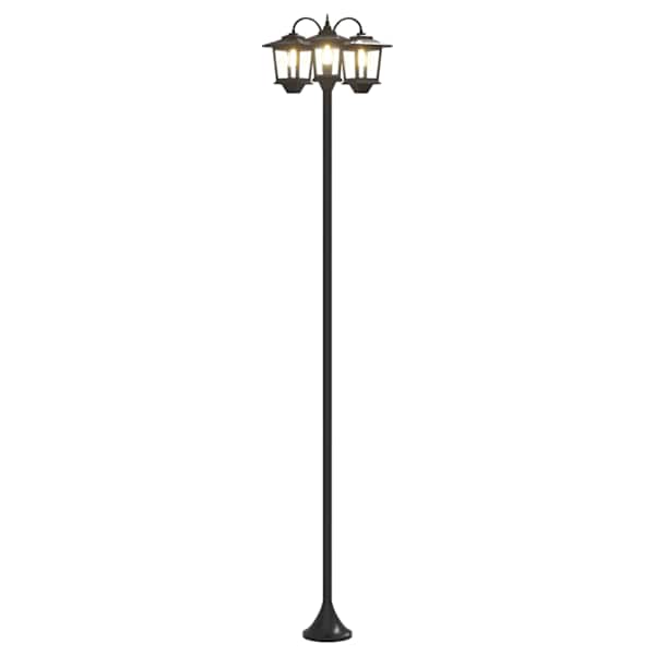 vidaXL 3-Pealine Lamp Post Must 16 x 16 x 187 cm Alumiinium ja ABS