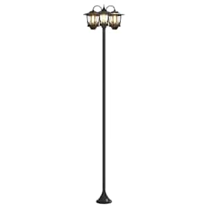vidaXL 3-Pealine Lamp Post Must 16 x 16 x 187 cm Alumiinium ja ABS