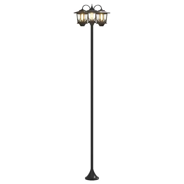 vidaXL 3-Pealine Lamp Post Must 16 x 16 x 187 cm Alumiinium ja ABS