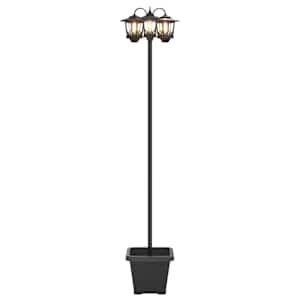 vidaXL 3-Pealine Lamp Post Must 32 x 32 x 188 cm Alumiinium ja ABS