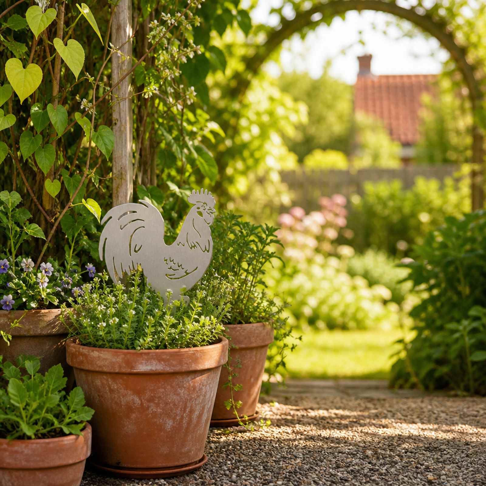 vidaXL Have Stake 38,5 x 33 cm Rustfrit stål Sølv