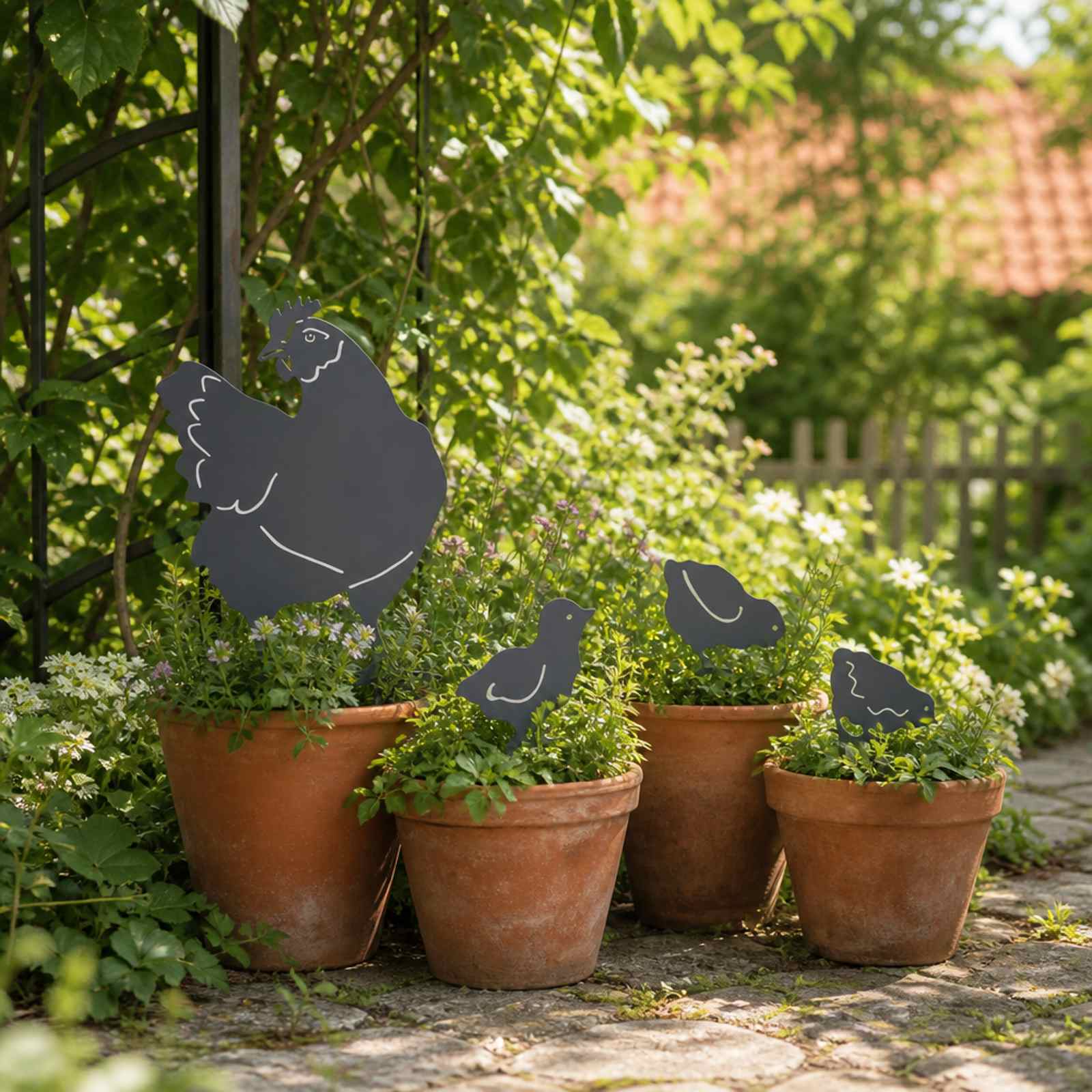 Vrtna palica Set 4 47,5 x 30 cm Jeklo Antracit