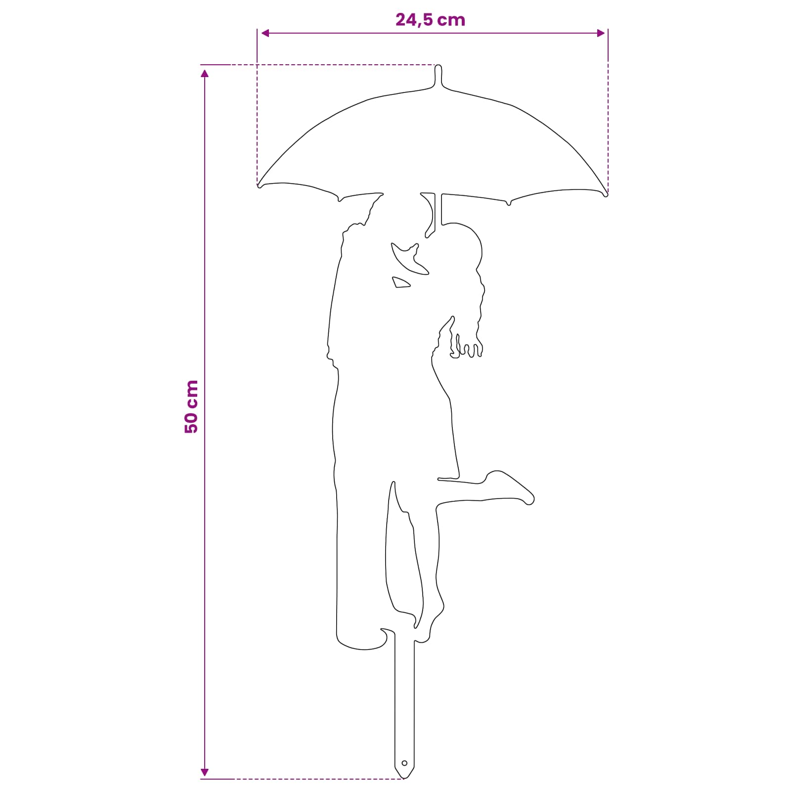 Vrtna palica 50 x 24,5 cm Jeklo Antracit