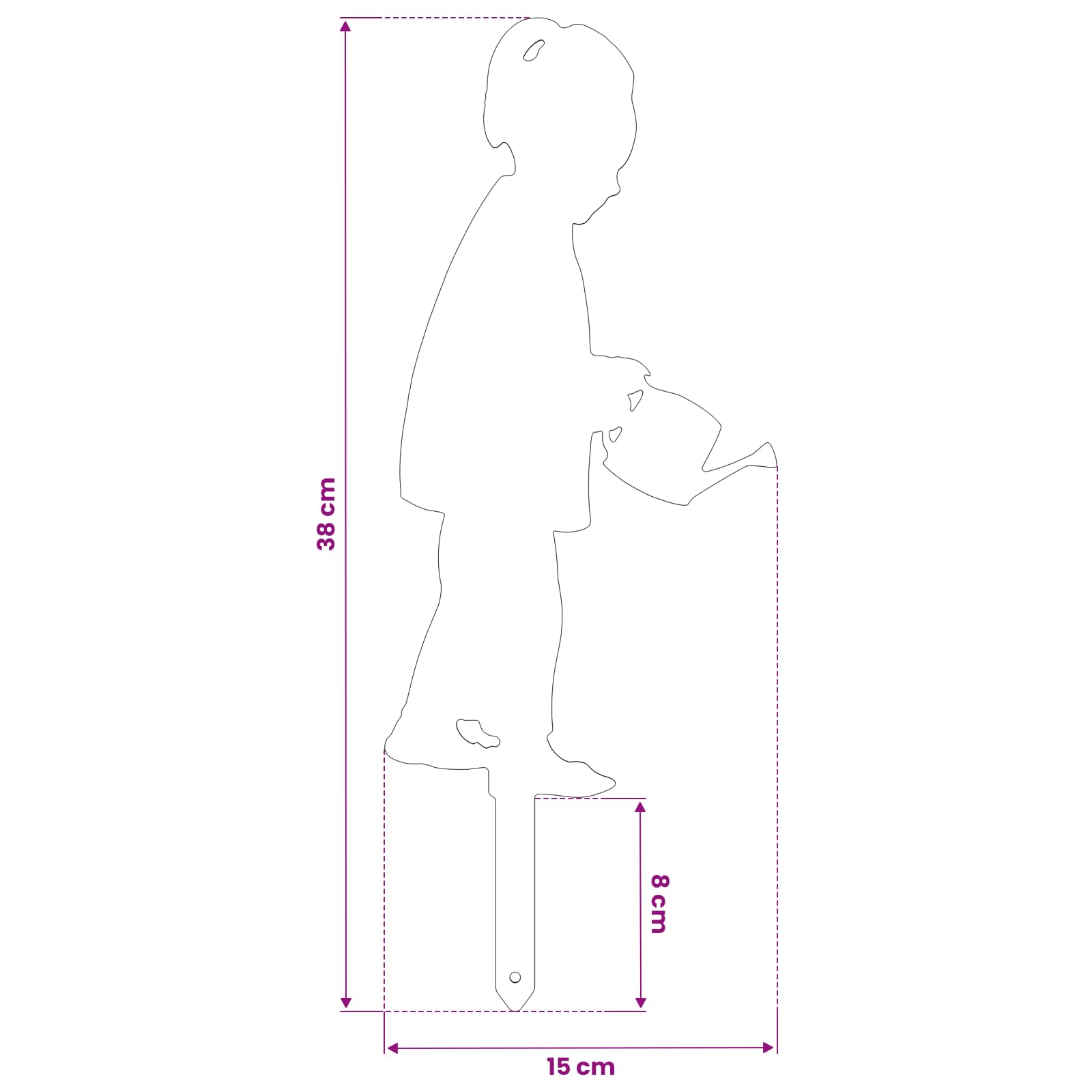 Vrtna palica 38 x 15 cm Jeklo Bela