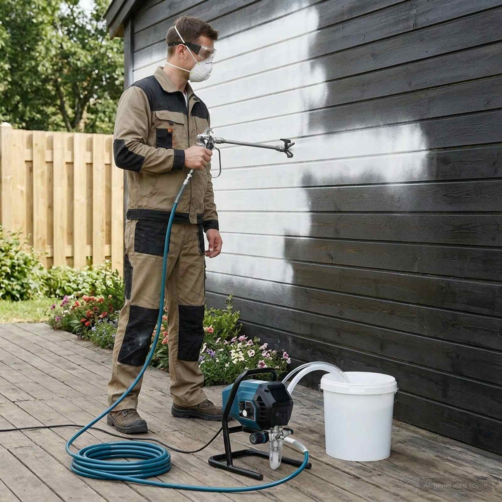 vidaXL Udenluft Malersprøjte 7,6 m Slange 220V 1,5 L/min 200 Bar