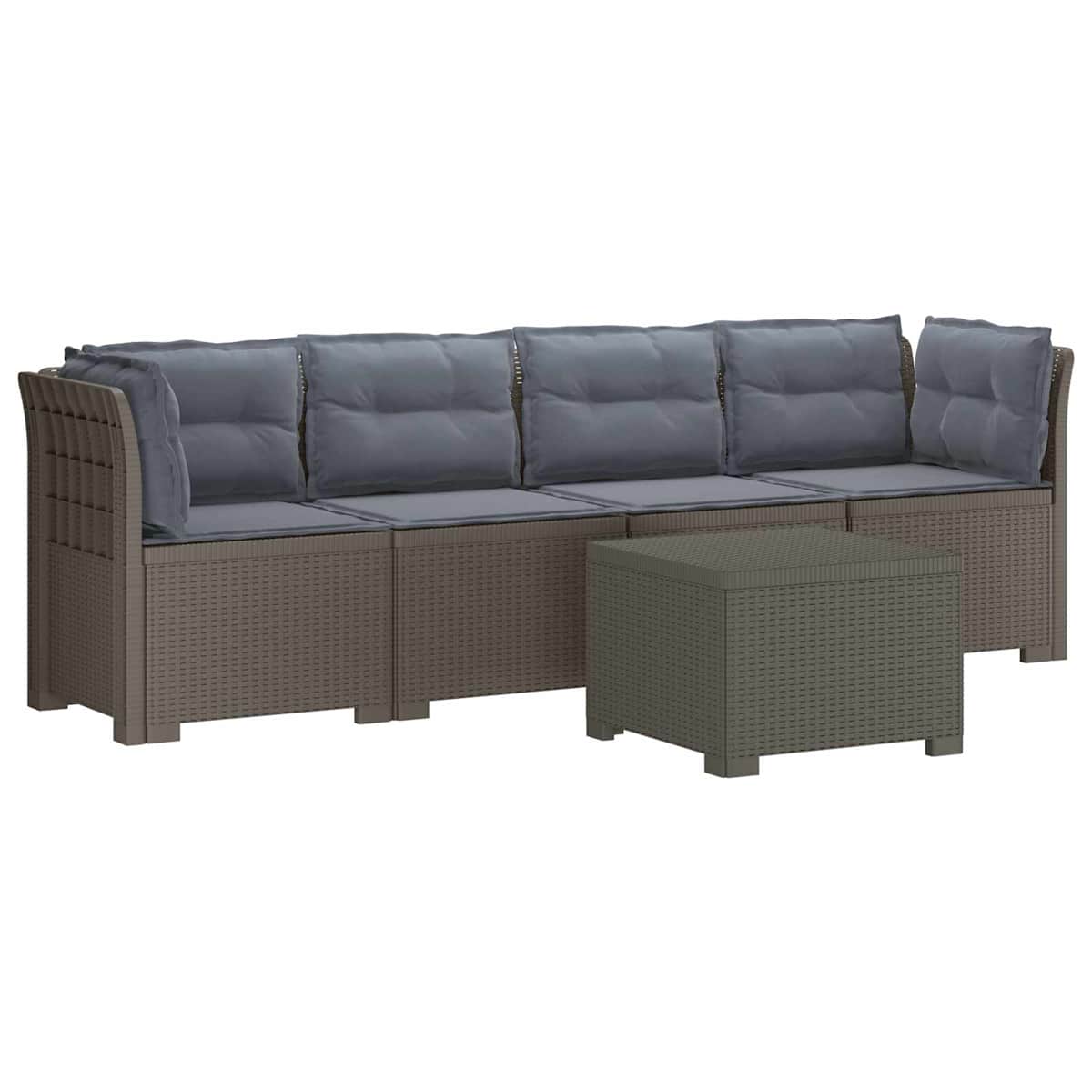 4-personers have-sofa med puder i rattan-look PP - Billede 2