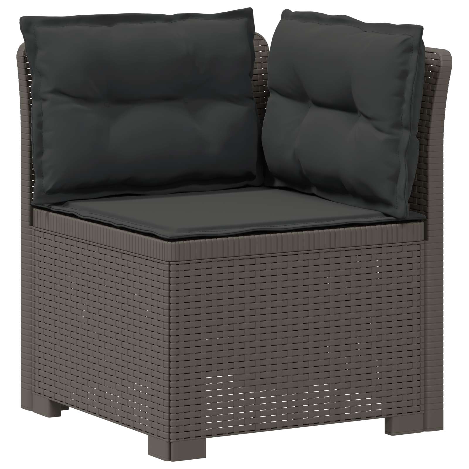 4-sedežna vrtna sofa z blazinami, rattan videz PP Svetlo siva - slika 3