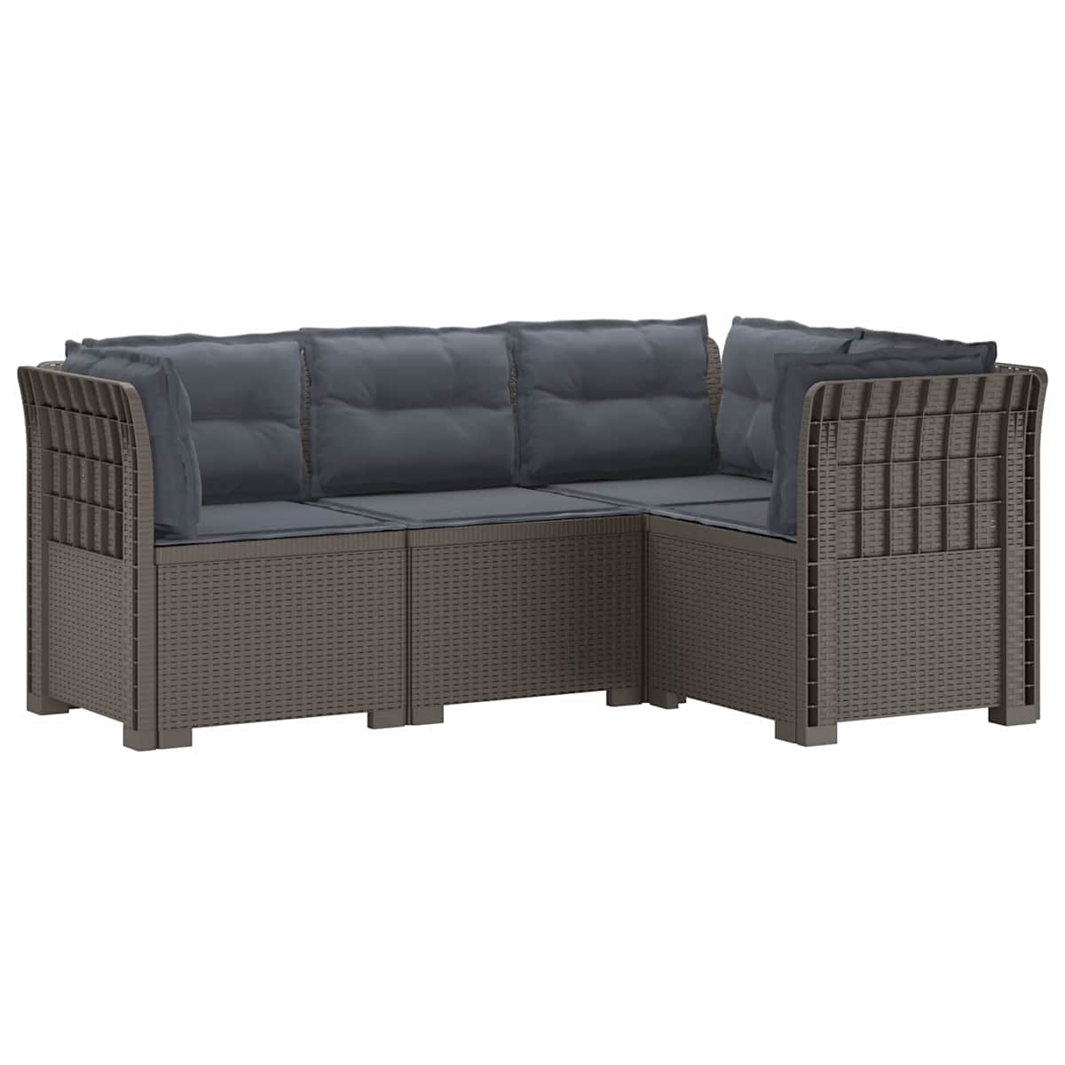 4-Persons Have Sofa med Puder Rattan Look PP - Billede 2
