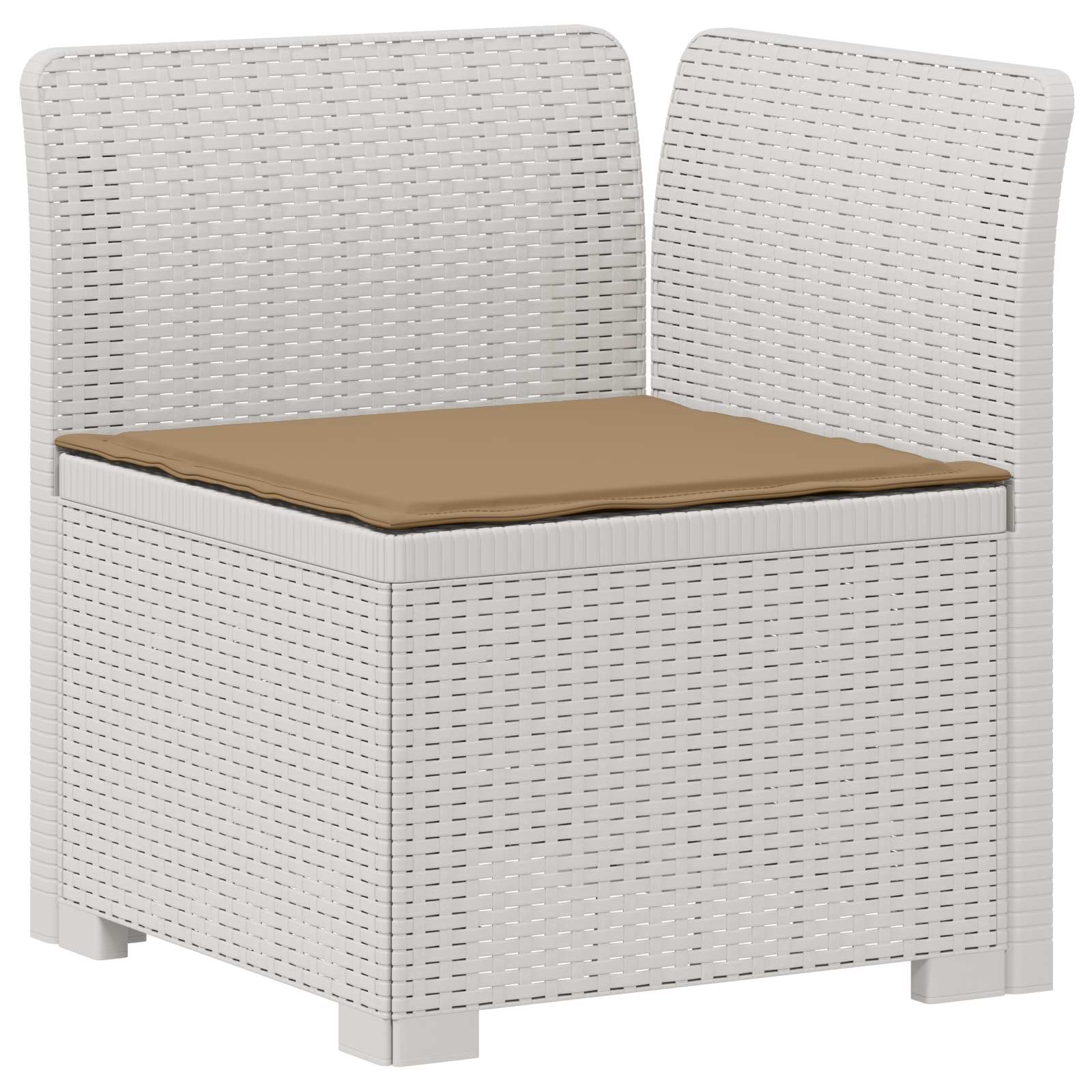 vidaXL 7-Sitzer Gartensofa mit Kissen Rattan-Look PP Weiß – Bild 3