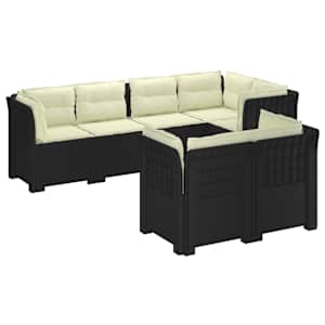 vidaXL 7-Kohaline Aia Sofa Padi Rattan V&auml;limus PP Antratsiit