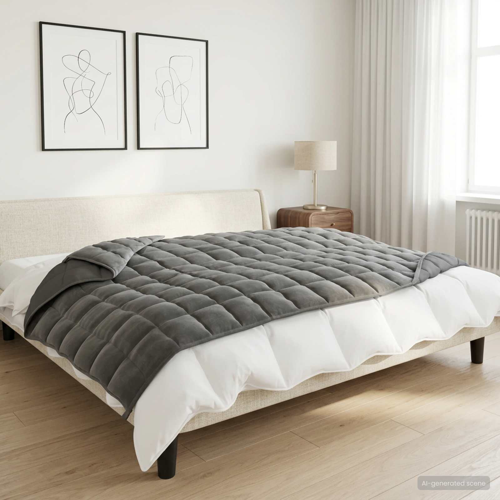 Verzwaringsdeken Antraciet 152 x 203 cm 7 kg 100% Katoen 205T image 1