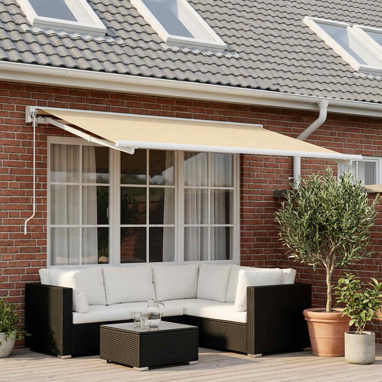 vidaXL Reservedug til markise Cremefarvet 350 x 200 cm Polyester