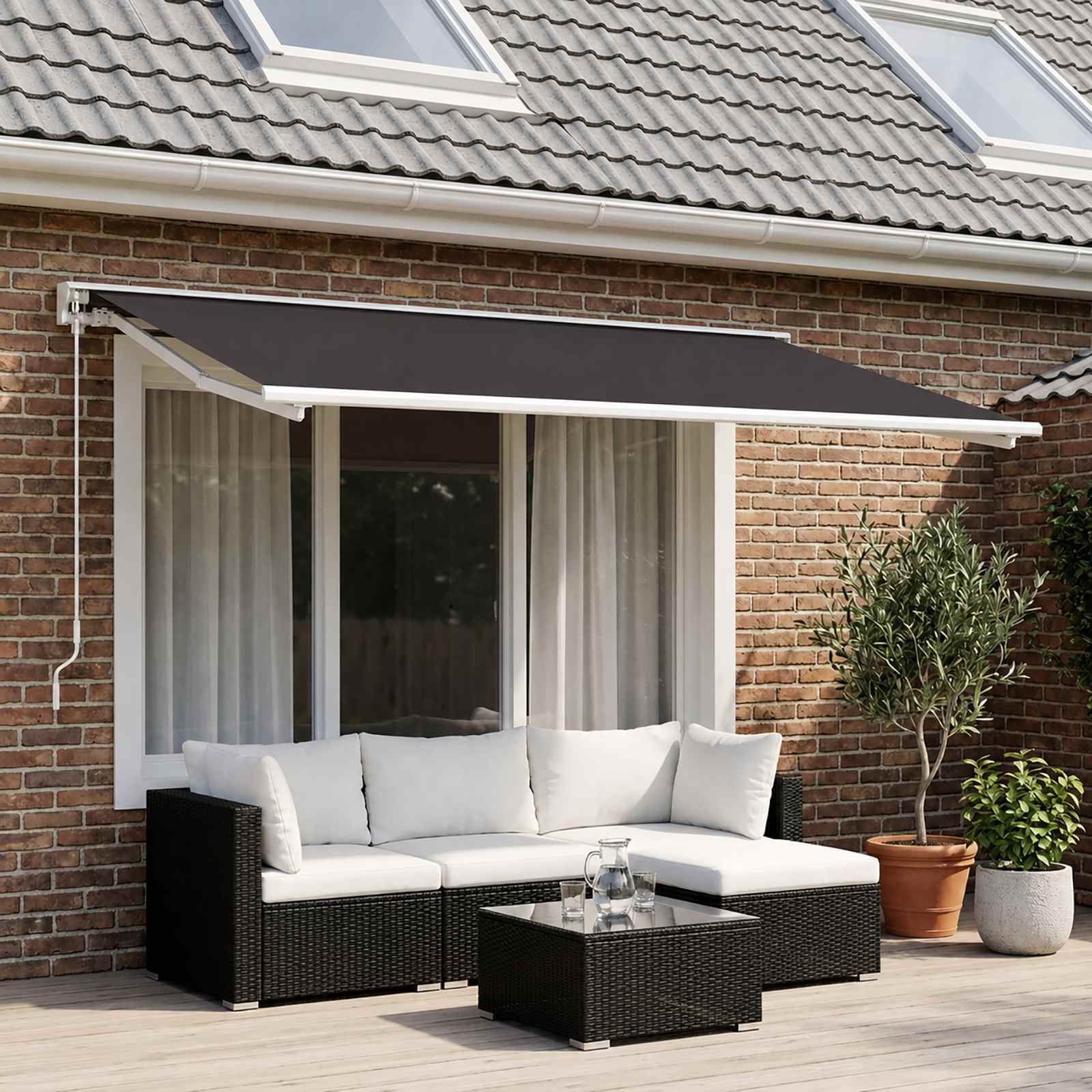 vidaXL Reservedug til markise Antracit 400 x 200 cm Polyester