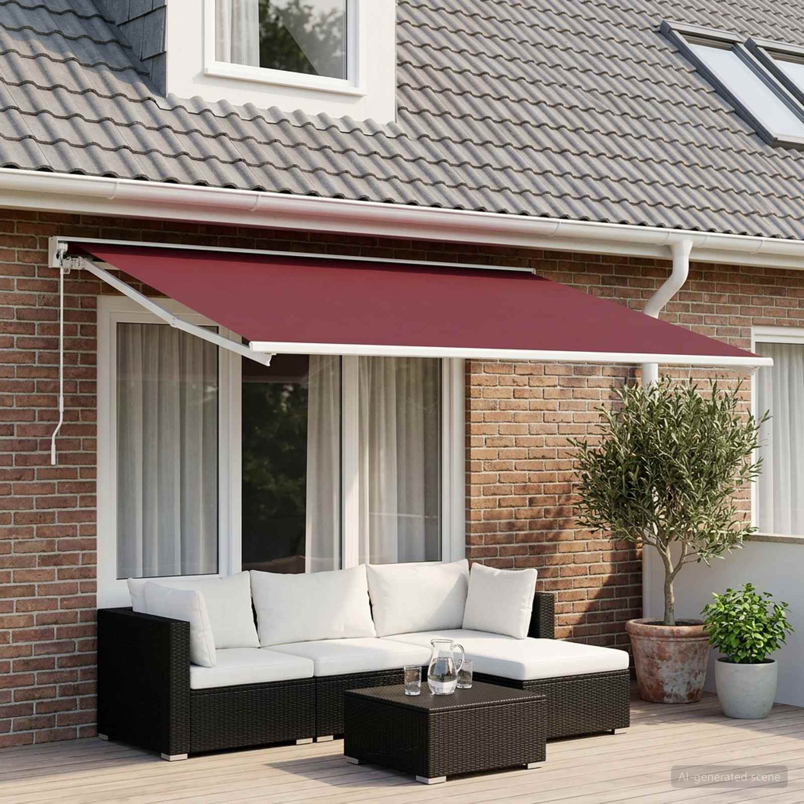Vervangingsdoek voor zonnescherm Bordeaux Rood 400 x 200 cm image 1