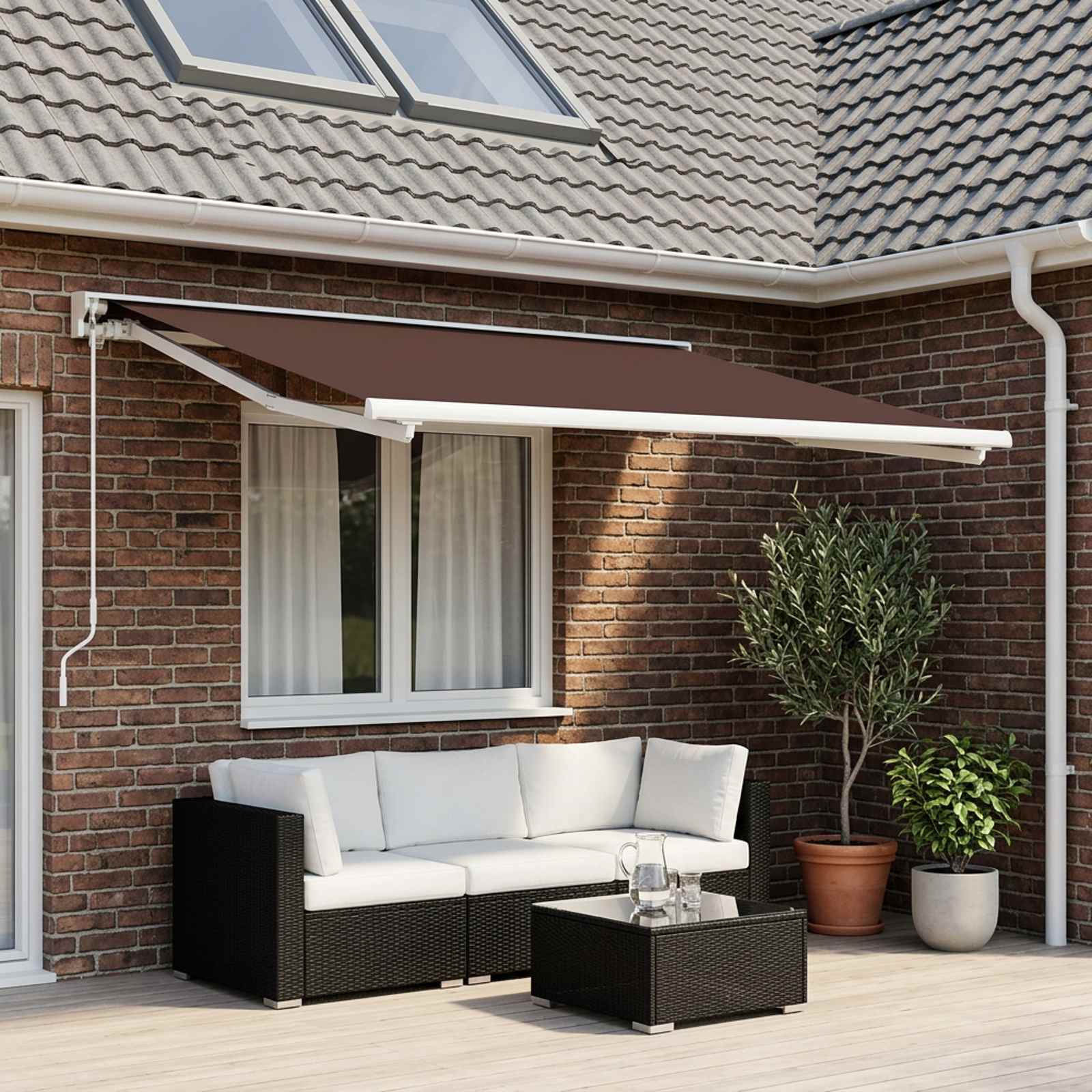 vidaXL Reservedug til markise Brun 300 x 250 cm Polyester