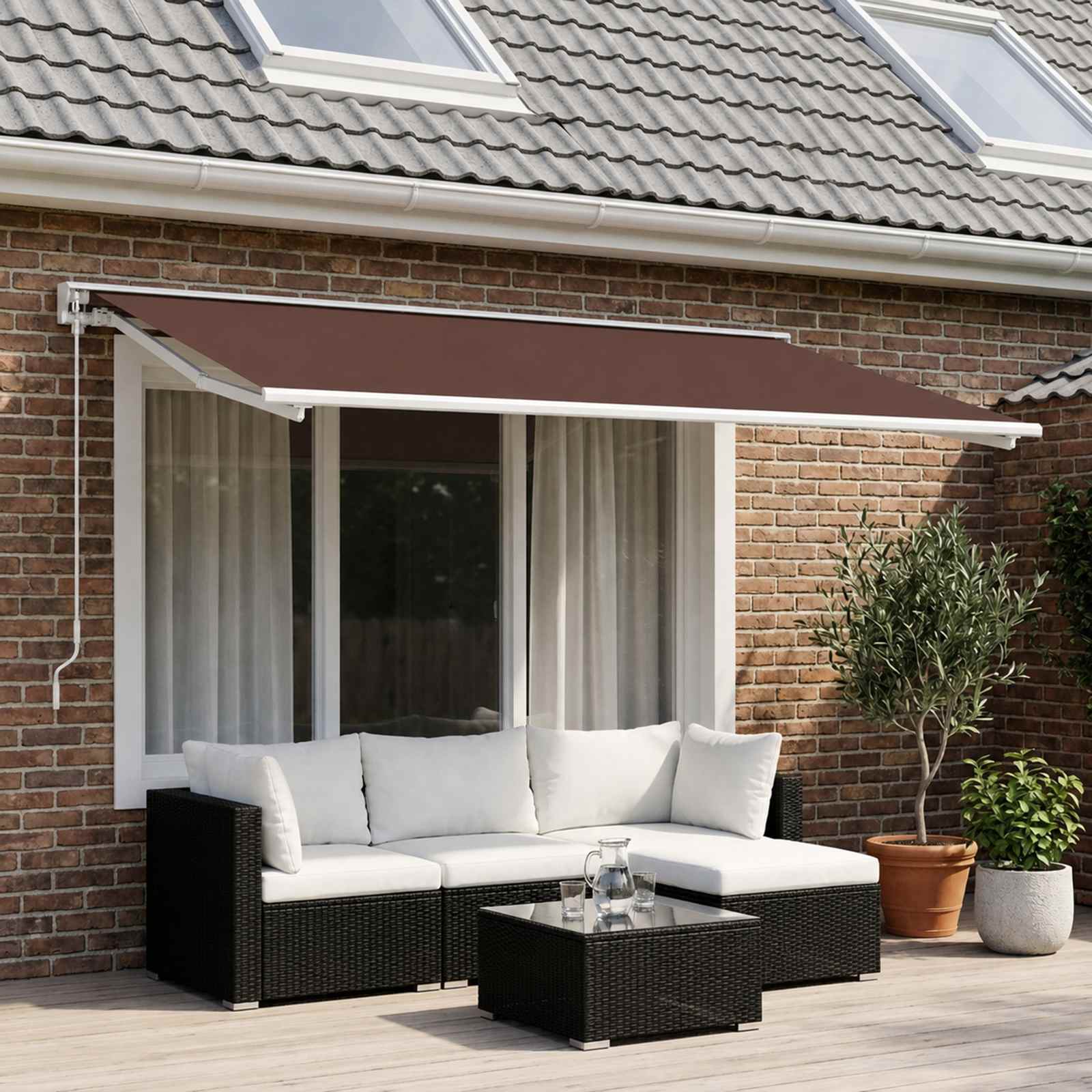 vidaXL Reservedug til markise Brun 400 × 300 cm Polyester
