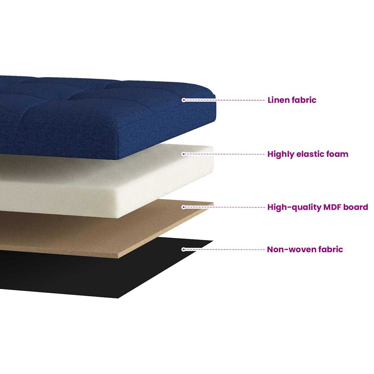 Foldbar opbevaringsbænk 180 kg 80 L Linned - Billede 8