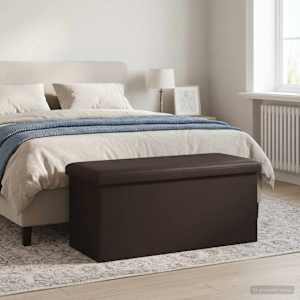 Zložljiva shranjevalna klop Rjava 180 kg 80 L 77 x 38 x 38 cm