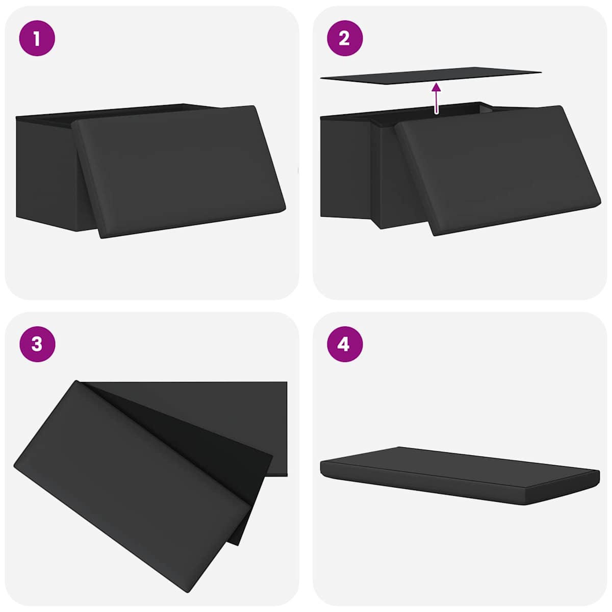 Foldbar opbevaringsbænk 180 kg 80 L PVC - Billede 7