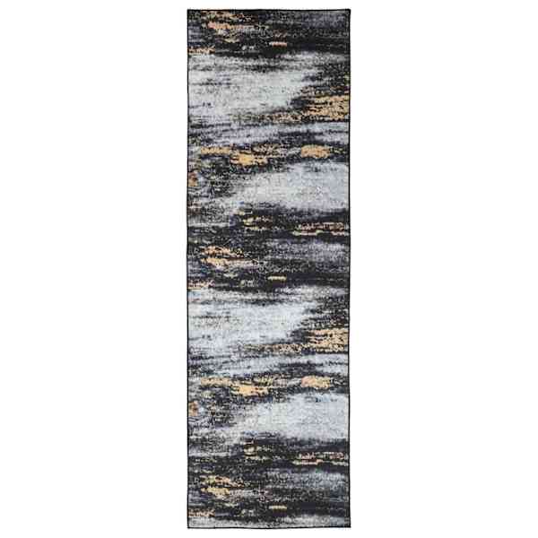 vidaXL Vaip R&auml;tikutoru LESAKA Must ja kuldne 80 x 100 cm Diamantveluur