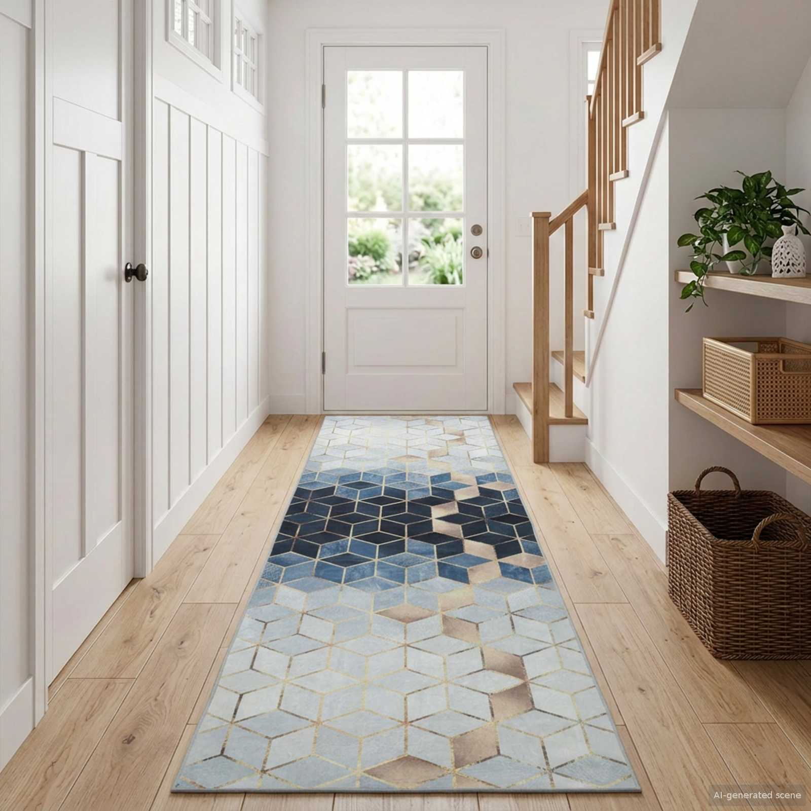 Vloerkleedloper LESAKA zilver 80 x 150 cm Diamantvelours image 1