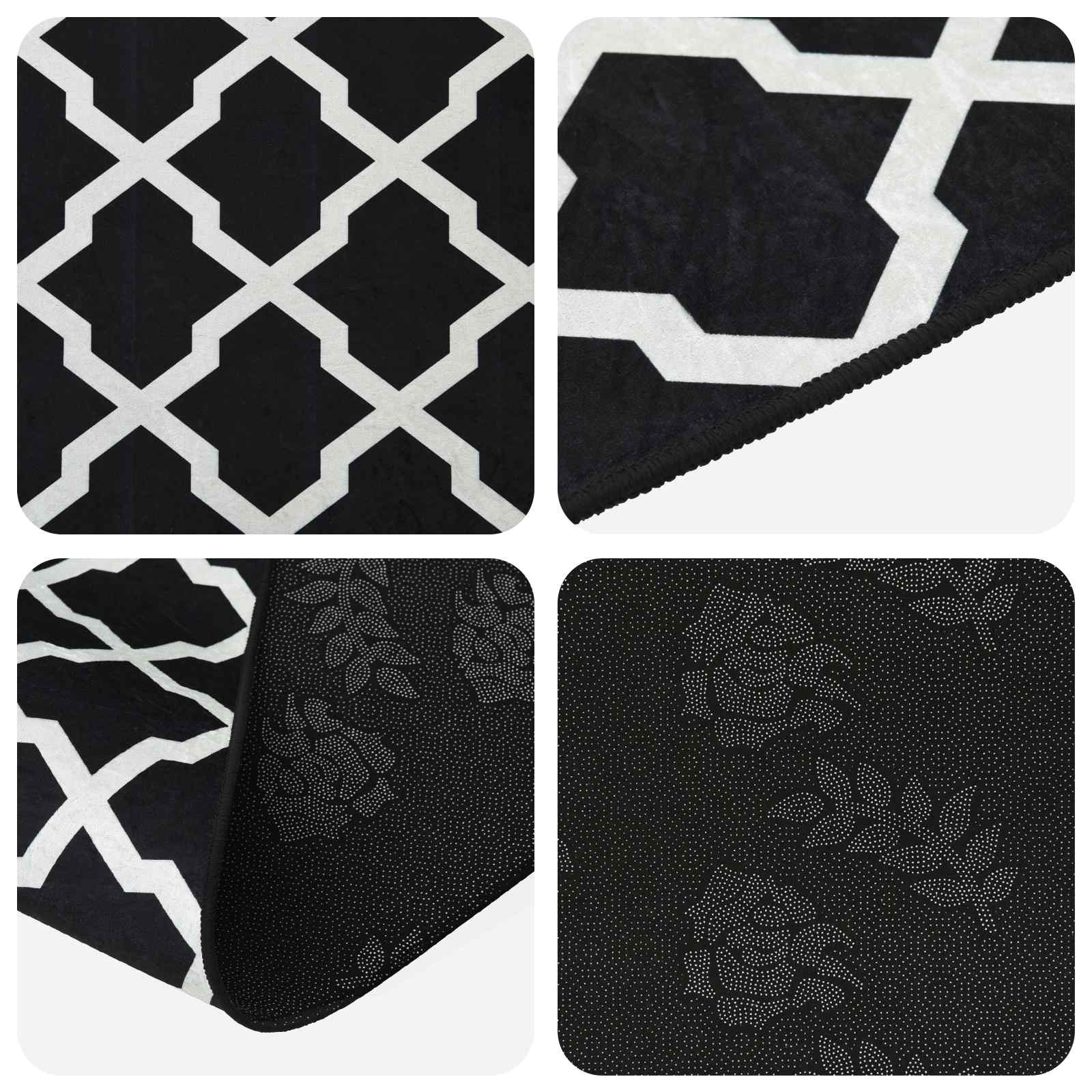 Vloerkleedloper LESAKA Zwart en wit 50 x 450 cm Diamantvelours image 3
