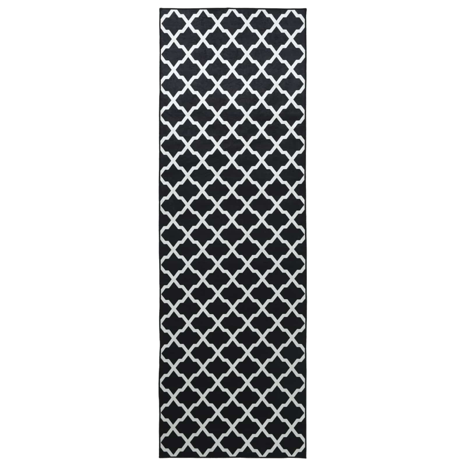 Vloerkleedloper LESAKA Zwart en wit 50 x 450 cm Diamantvelours image 2