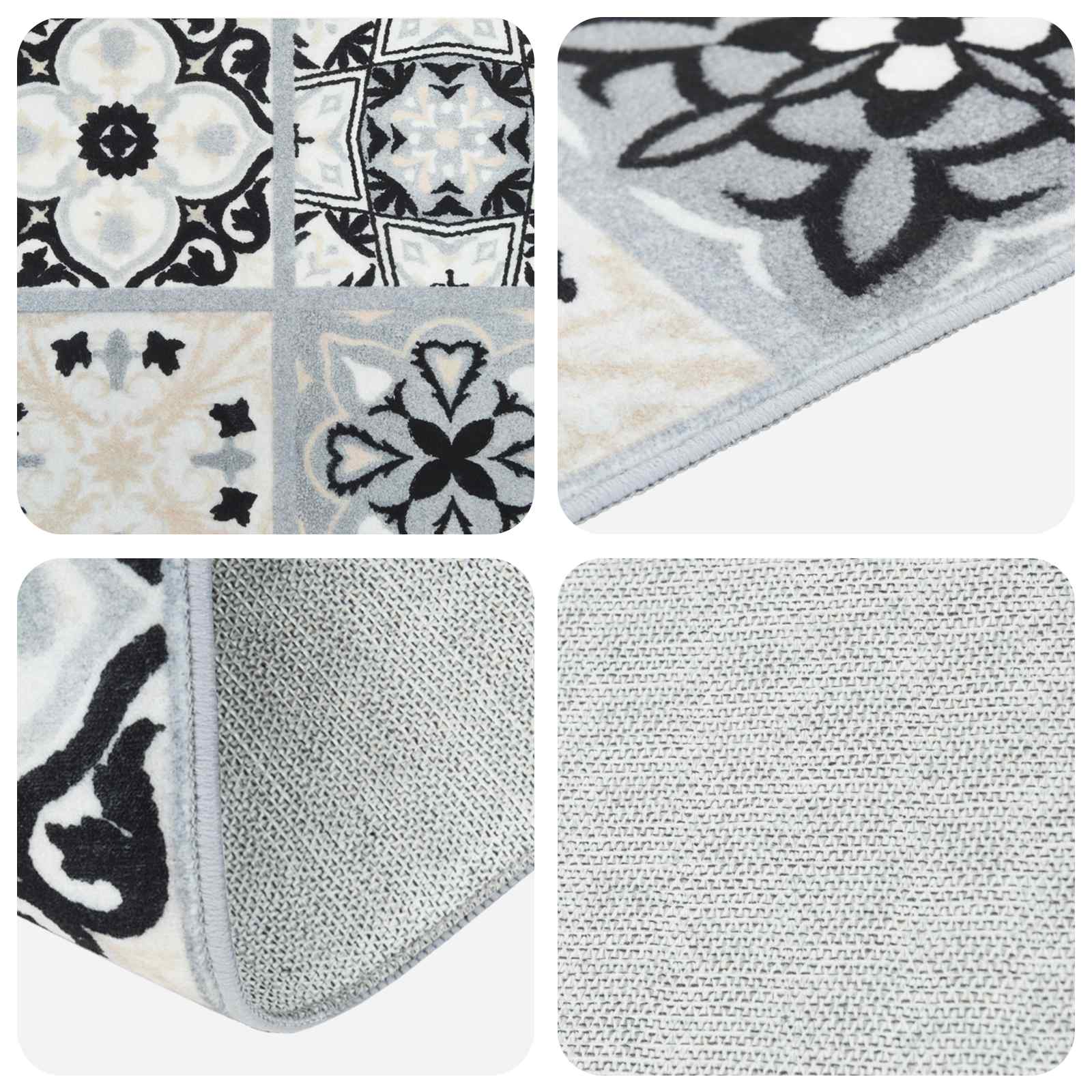 Vloerkleedloper ORIZ 1150 gsm Grijs en zwart 100% polyestervilt image 3