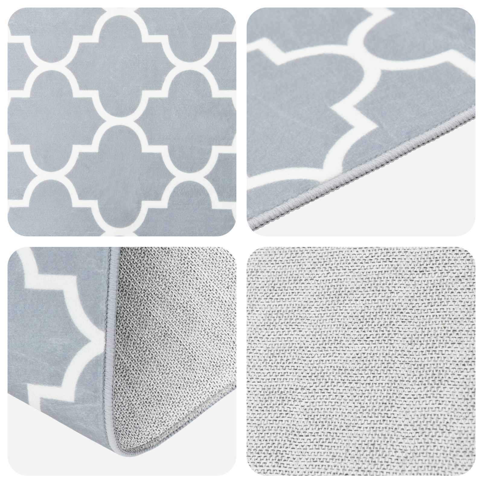 Vloerkleedloper ORIZ 1150 gsm Grijs en Wit 100% polyestervilt image 3