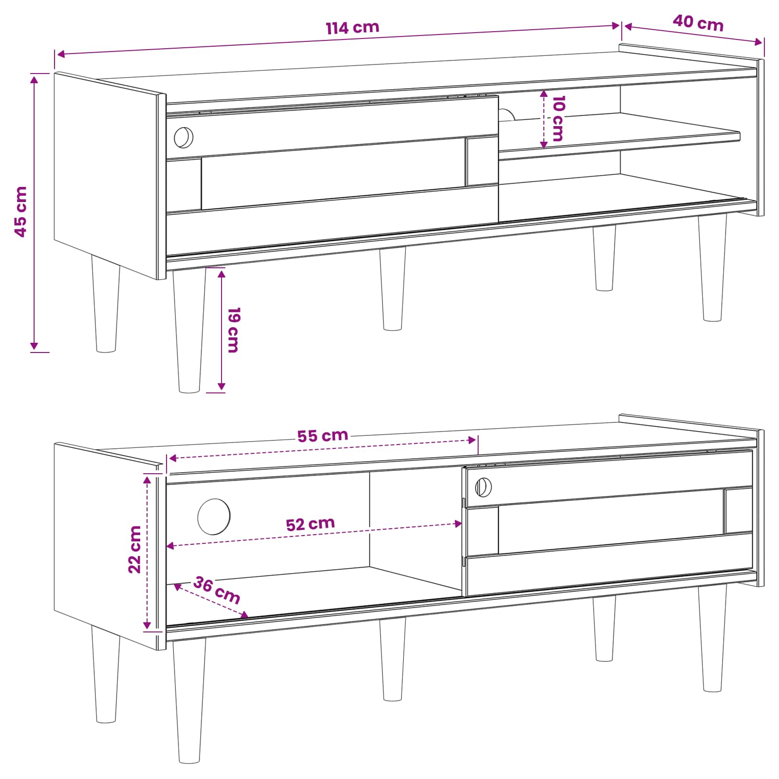 TV Cabinet BILBAO size guide