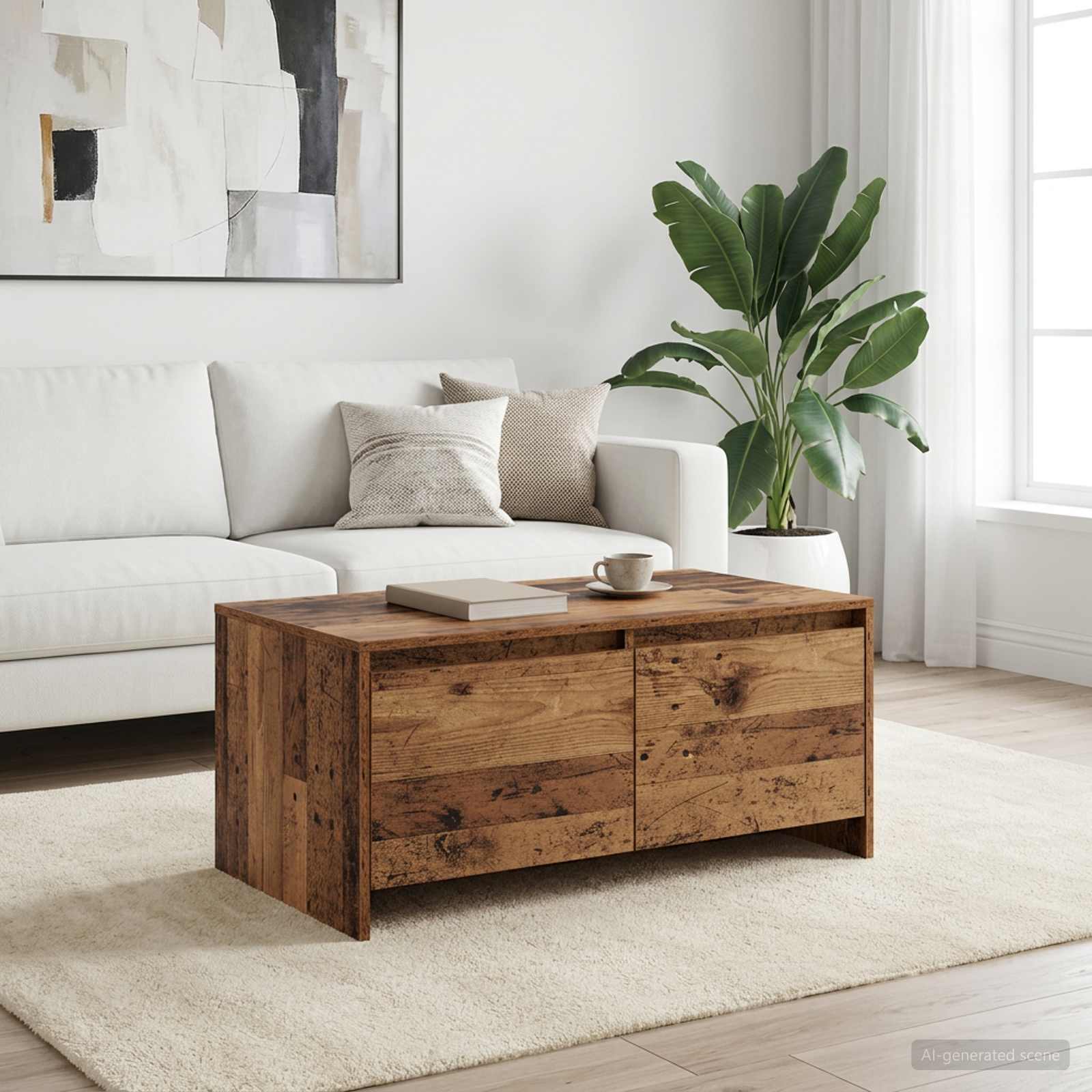 Table basse Bois de chêne 90 x 50 x 41,5 cm Bois composite
