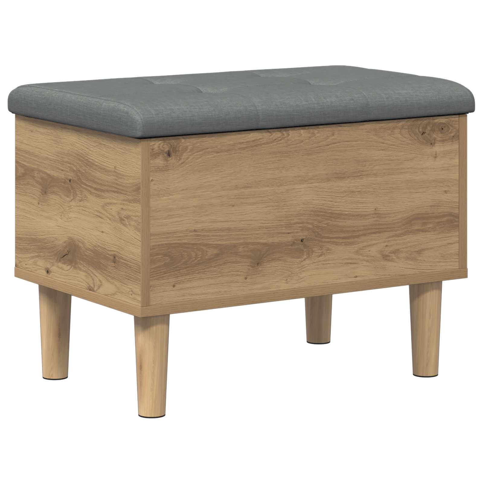 vidaXL Opbevaringsbænk med pude Artisan-eg 62 x 42 x 46 cm