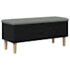 vidaXL S&auml;ilituskohver koos padjaga Must tamm 102 x 42 x 46 cm