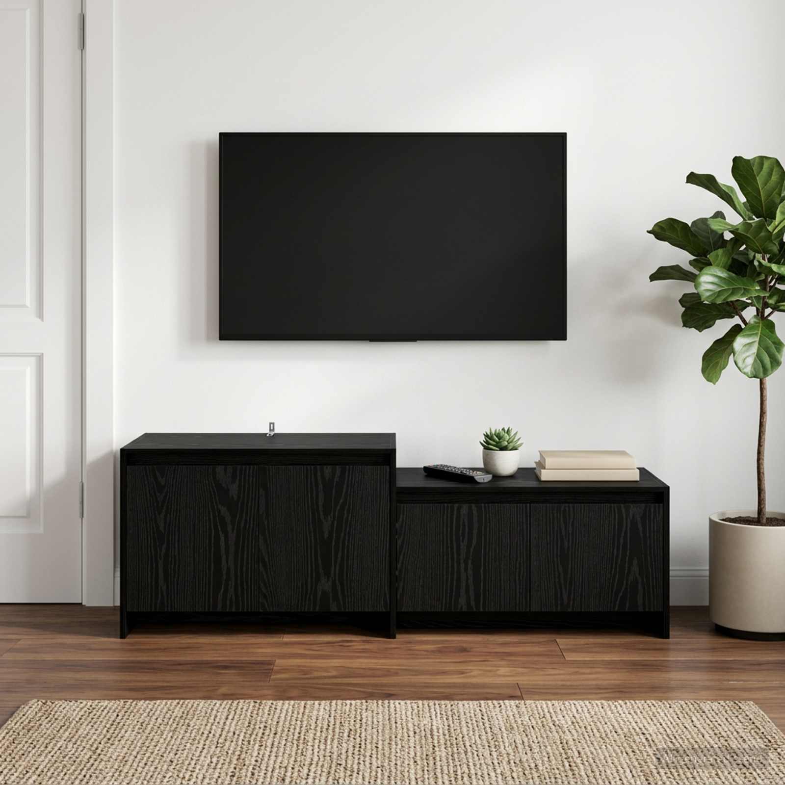 TV omarica 147 x 35 x 50 cm Črni hrast Obdelan les