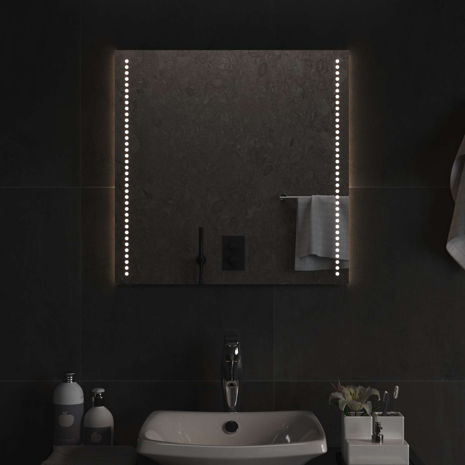 LED Badkamer Spiegel Transparant 60 x 60 cm gehard glas image 3