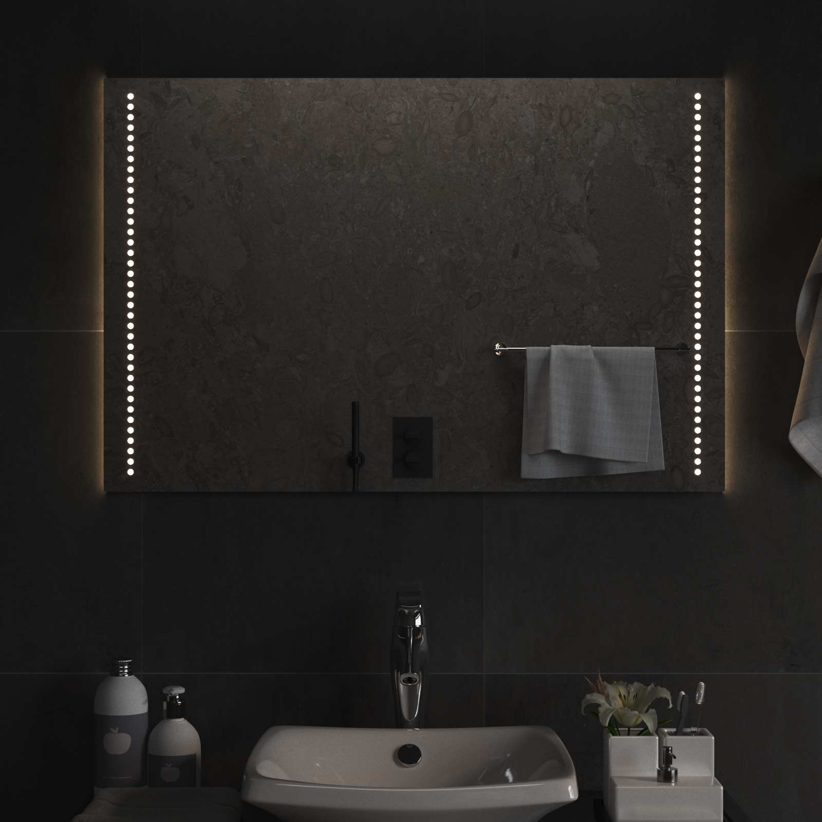 LED Badkamer Spiegel Doorzichtig 90 x 60 cm gehard glas image 3