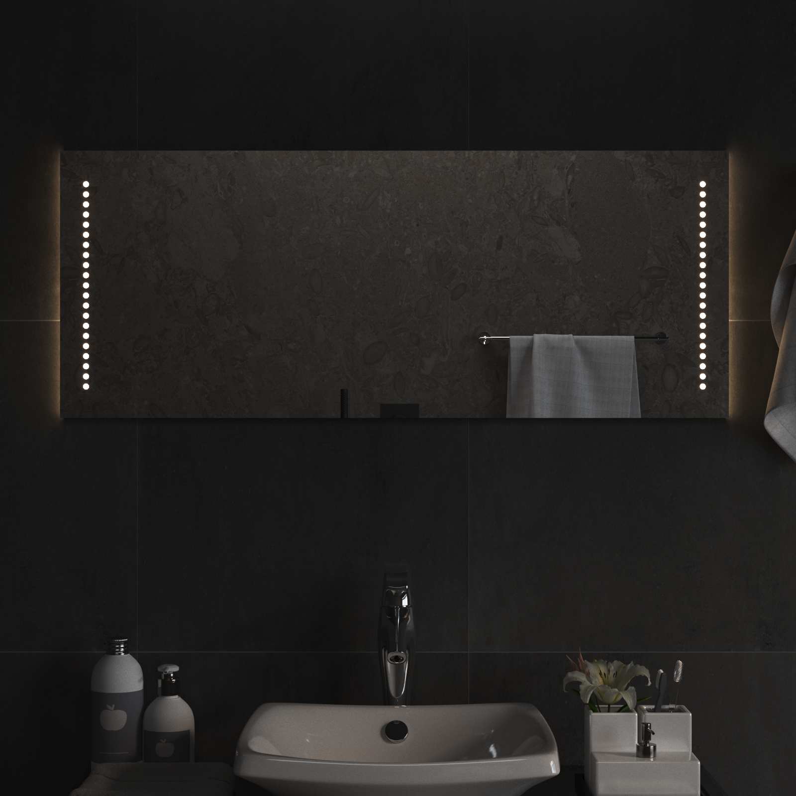 LED Badkamer Spiegel Doorzichtig 100 x 40 cm gehard glas image 3