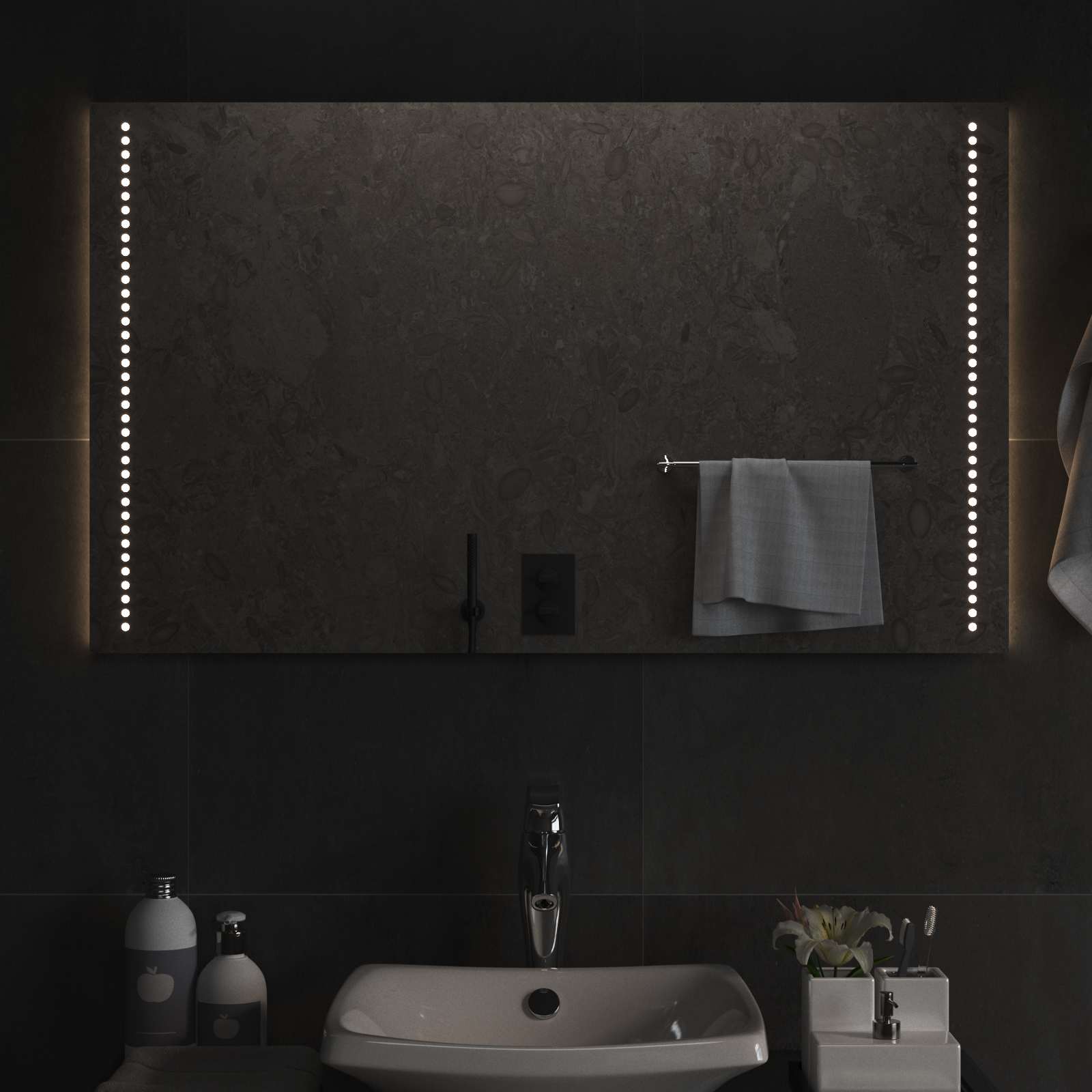 LED Badkamer Spiegel Doorzichtig 100 x 60 cm gehard glas image 3