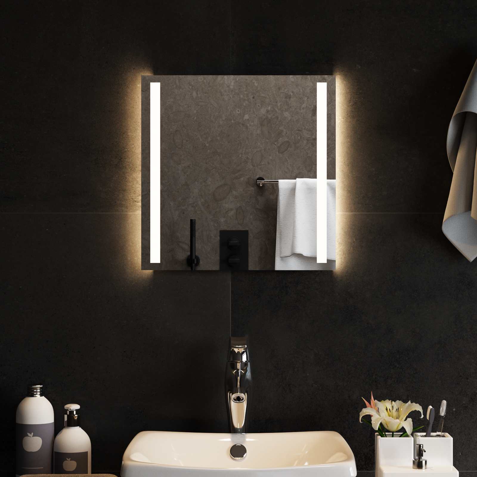 LED Badkamer Spiegel Transparant 40 x 40 cm gehard glas image 3
