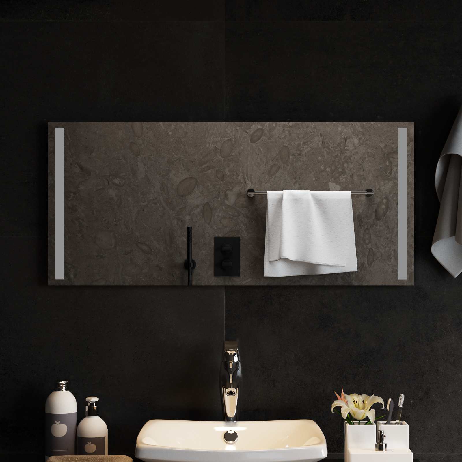 LED Badkamer Spiegel Transparant 90 x 40 cm gehard glas image 1