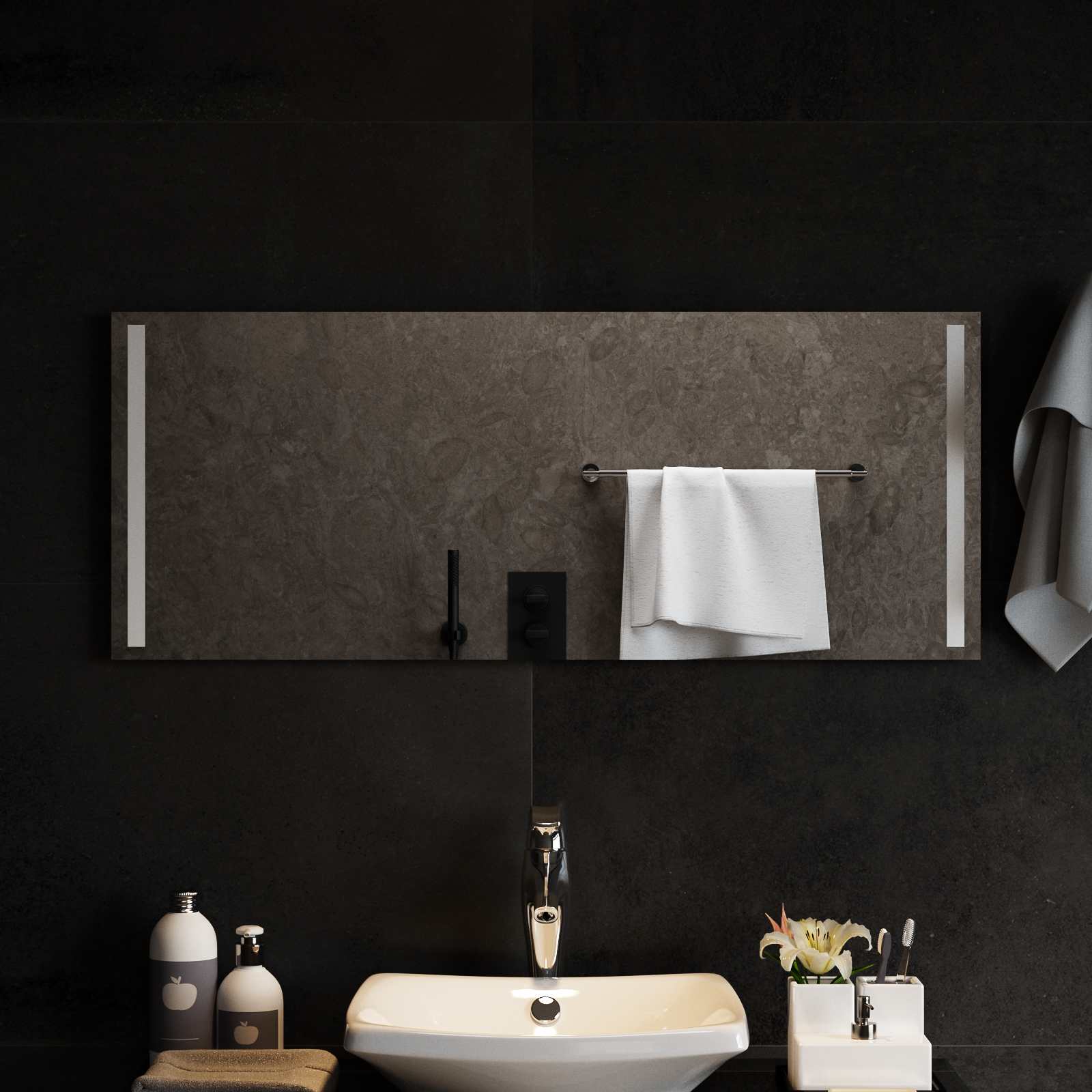 LED Badkamer Spiegel Transparant 100 x 40 cm gehard glas image 1
