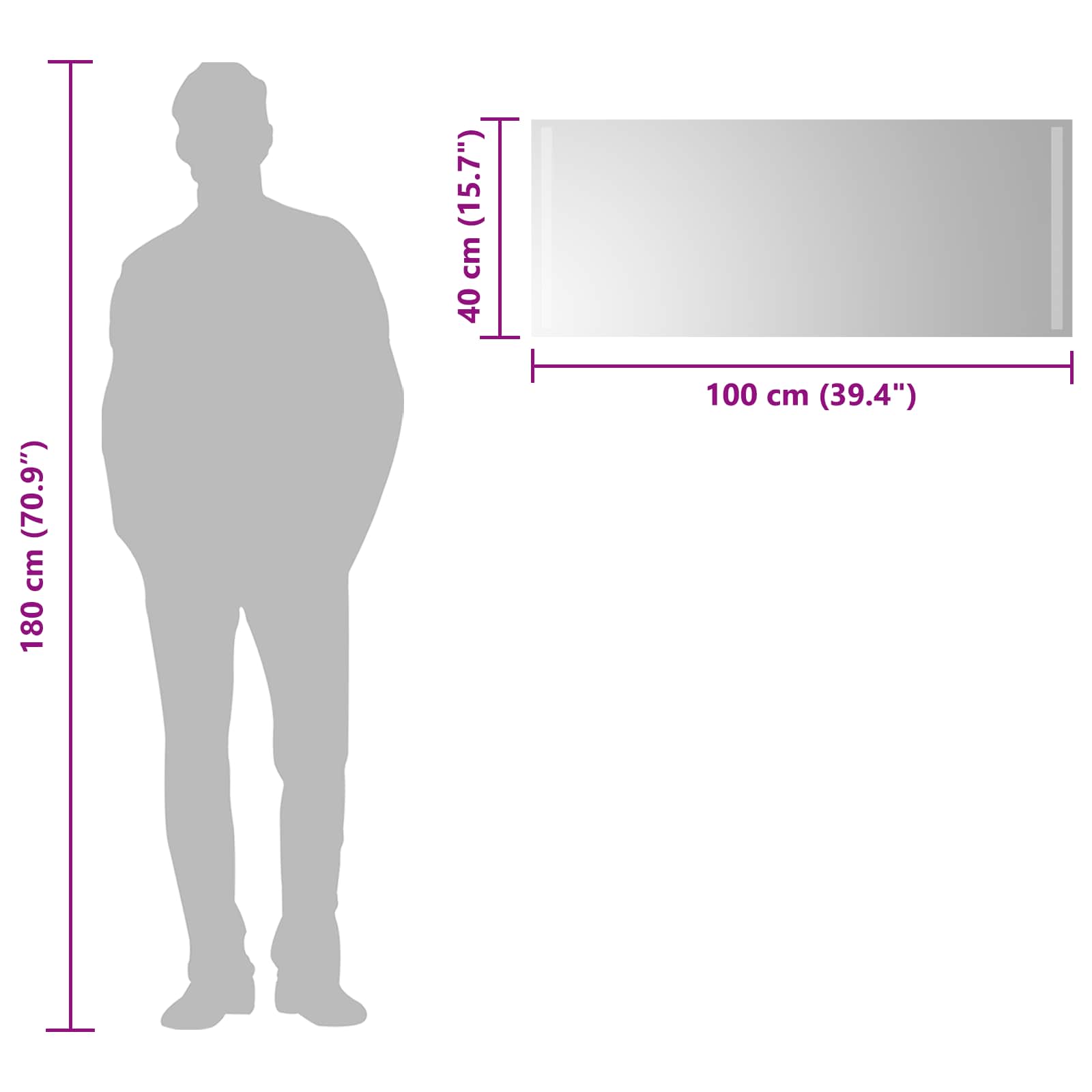 LED Badkamer Spiegel Transparant 100 x 40 cm gehard glas image 6