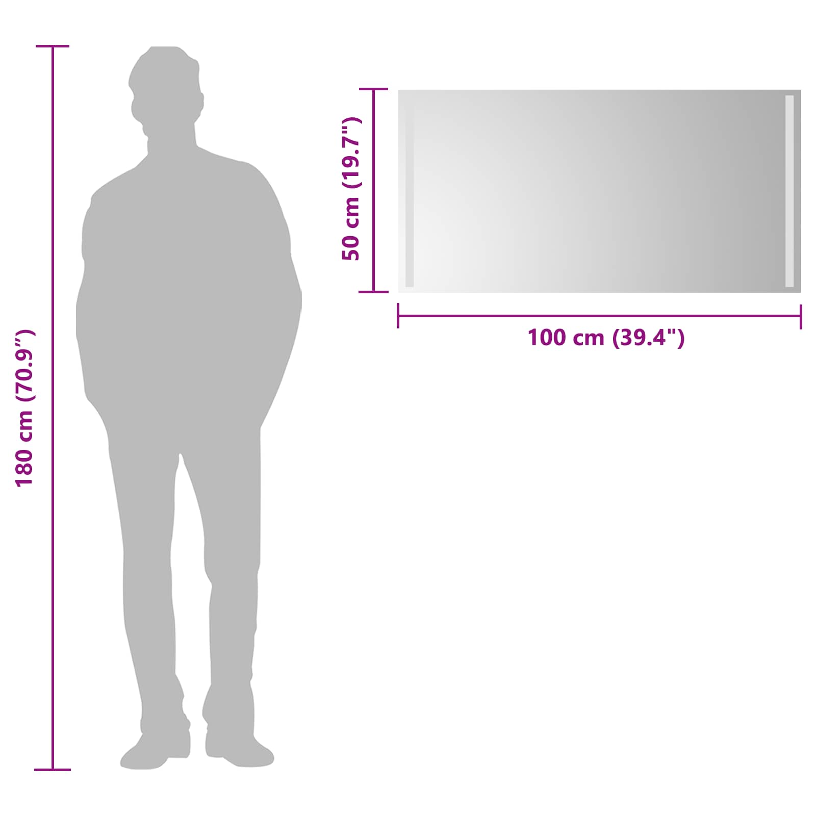 LED Badkamer Spiegel Transparant 100 x 50 cm gehard glas image 6