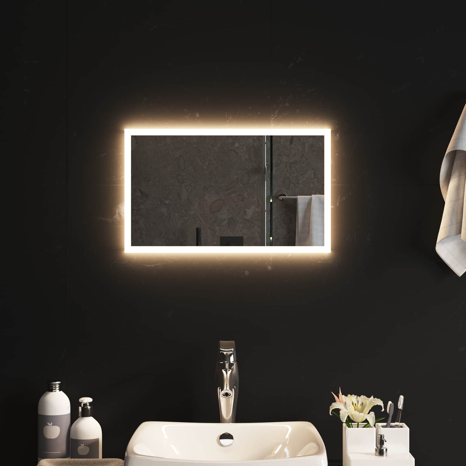 LED Badkamer Spiegel Transparant 50 x 30 cm gehard glas image 3